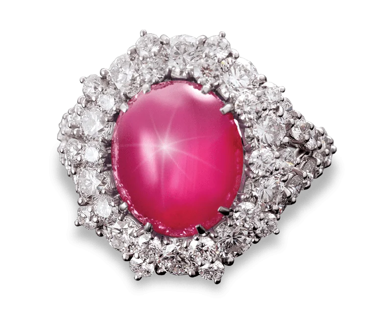 Unique Gemstone Ring-Untreated Star Ruby Ring, 11.07 Carats