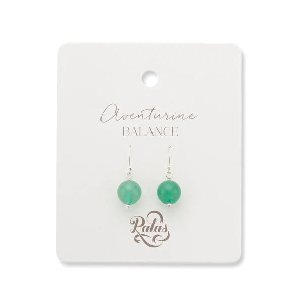 Round Earrings for Every Occasion-Palas Jewellery - Aventurine Healing Gem Earrings*