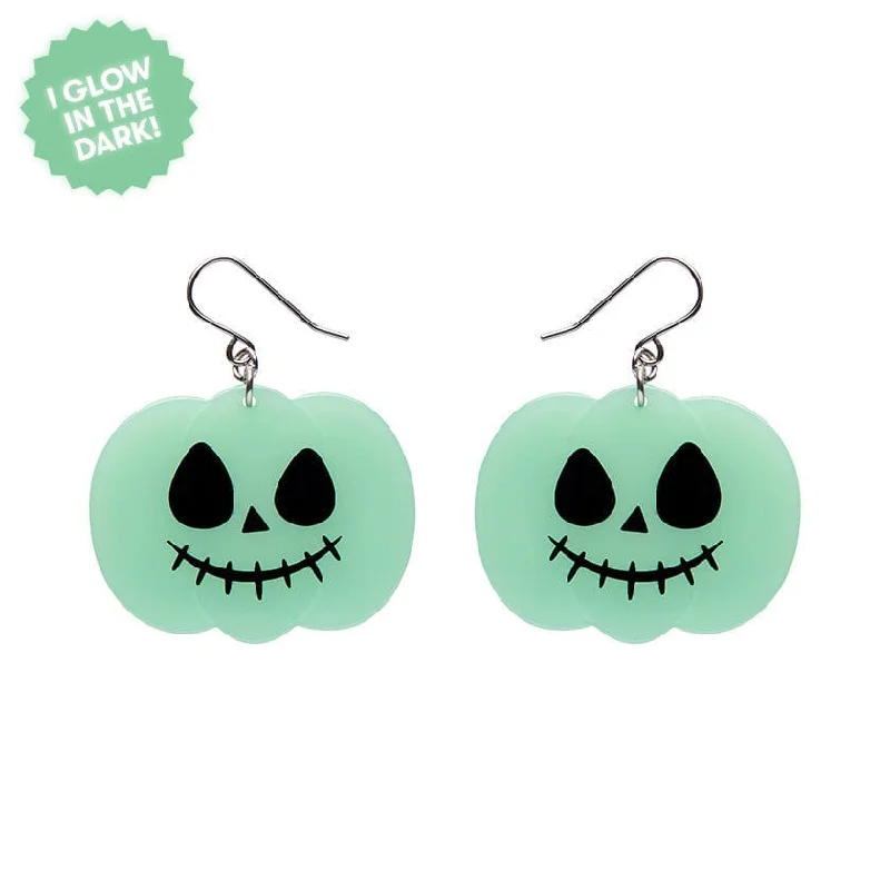 Diamond Drop Earrings-Erstwilder - Jack O Lantern Drop Earrings (Glow in the Dark) - Best of Halloween (2024)