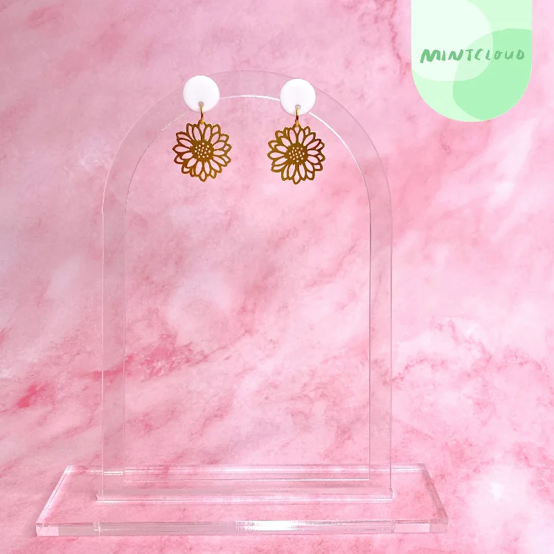 Chic Gold Earrings for Women-Mintcloud Brass Dangles - Wildflower