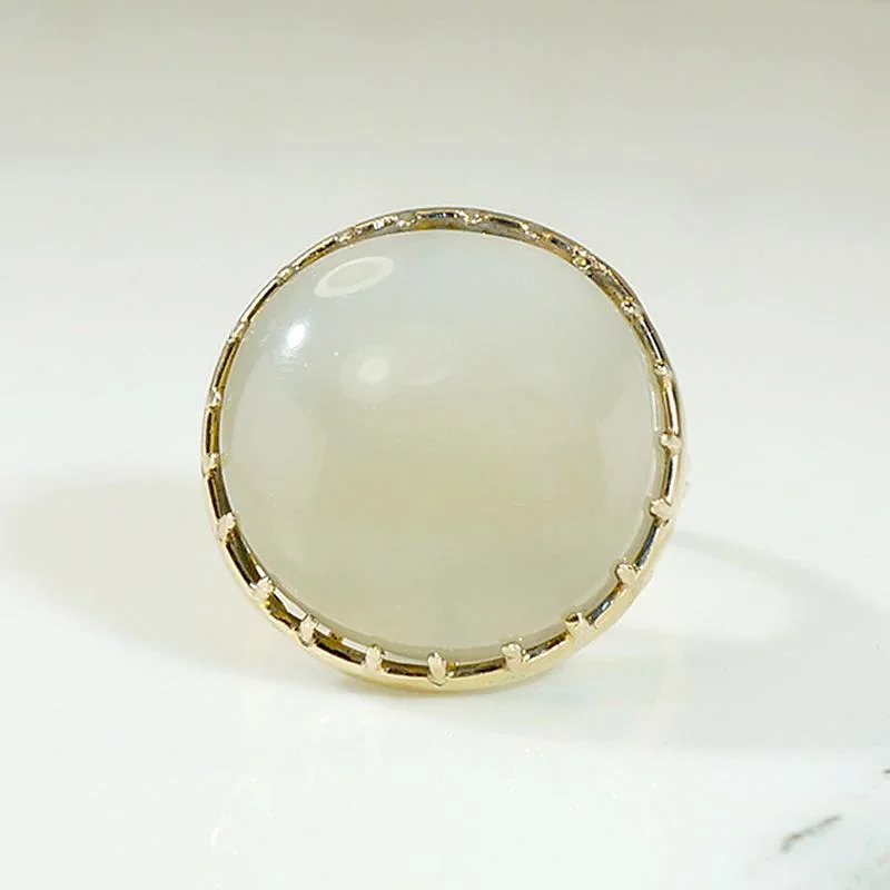 Solitaire Engagement Ring for Women-Marvelous Victorian Moonstone in 15ct Ring